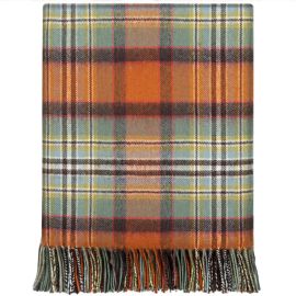 Borders Dundee Old Weathered Tartan Lambswool Blanket