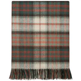 Border MacDonald Dress Weathered Tartan Lambswool Blanket