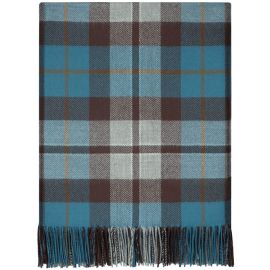 Rose Hunting Grey Tartan Lambswool Blanket
