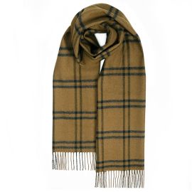 Darwin Ochre Check Oversized Lambswool Scarf