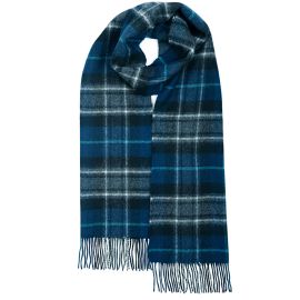 Darwin MacRae Hunting Blue Tartan Oversized Lambswool Scarf