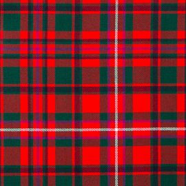 MacKinnon Red Modern Heavy Weight Tartan Fabric-Front