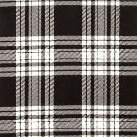 Menzies Black & White Modern Heavyweight Tartan Fabric - Single Width