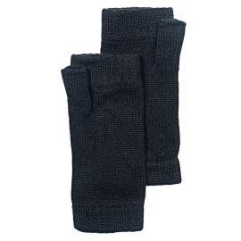 Womens Black Cashmere Wrist Warmers Fingerless Gloves