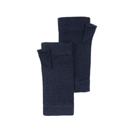 Womens Dark Navy Cashmere Wrist Warmers Fingerless Gloves
