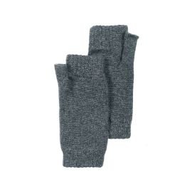 Womens Charcoal Cashmere Wrist Warmers Fingerless Gloves
