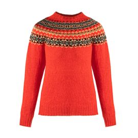 Women's Cara Carmen Fair Isle Knitted Wool Crew Neck Jumper