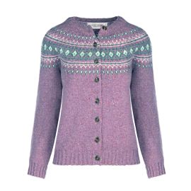 Women's Ailsa Shuna Fair Isle Knitted Wool Crew Neck Cardigan