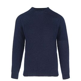 Men's Kyle Navy Chunky Knitted Wool Crew Neck Jumper