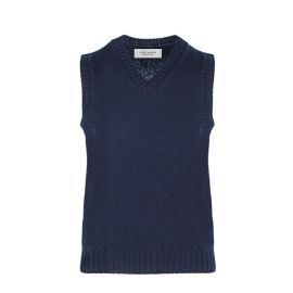 Men's Jack Navy Chunky Knitted Wool V Neck Slipover Vest