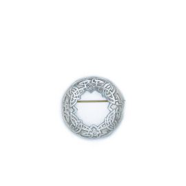 Celtic Knot Small Brooch in Polished Pewter