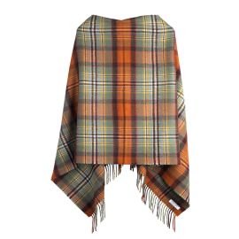 Dundee Old Weathered Tartan Lambswool Poncho
