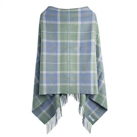 Scottish Borderland Weathered Tartan Lambswool Poncho