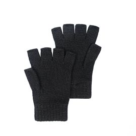 Womens Luxury Black Cashmere Fingerless Gloves