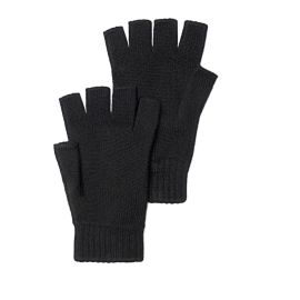 Mens Luxury Black Cashmere Fingerless Gloves
