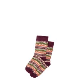 Womens Mulberry Fair Isle Merino Blend Socks