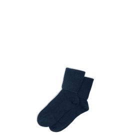 Womens Luxury Ribbed Dark Navy Cashmere Socks
