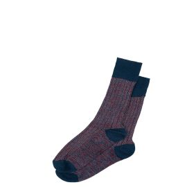 Mens Navy Firth Crew Length Merino Blend Socks