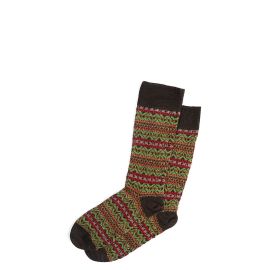 Men's Walnut Fair Isle Merino Blend Socks