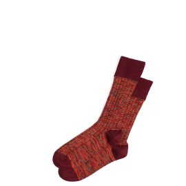Mens Burgundy Cairn Crew Length Merino Blend Socks