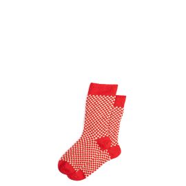 Womens Tartan Red Gingham Merino Blend Socks