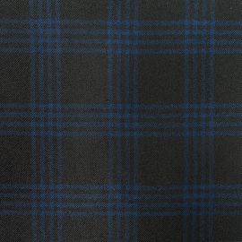 Royal/Black Grid Check Lightweight Fabric