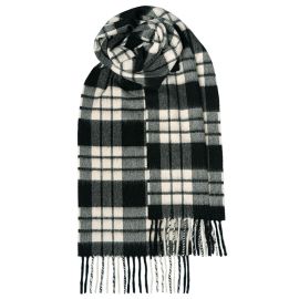 Beau MacFarlane Black/White Tartan Luxury Cashmere Scarf