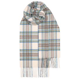 Beau Stewart Blue Dress Tartan Luxury Cashmere Scarf