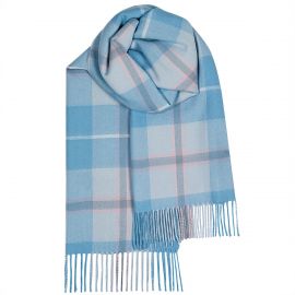Bailey Blue Check Large Lambswool Scarf