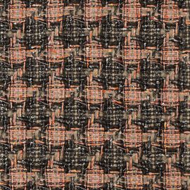 Pink & Mineral Check Wool Tweed Fabric