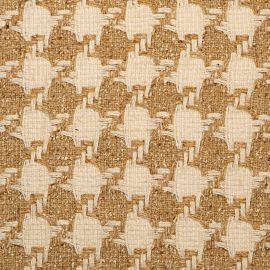 Camel and Cream Houndstooth Multi Wool Tweed Fabric