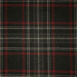 Bracken Stewart Graphite Heavyweight Wool Tartan Fabric 