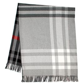 Darcy Lochcarron Graphite Tartan Luxury Superfine Wool Throw