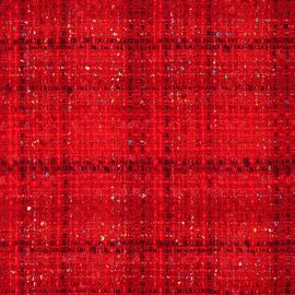 Fantasy Ruby Check Wool Blend Mohair Loop Tweed Fabric