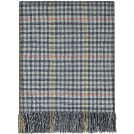 St Abbs Grey Check Lambswool Blanket