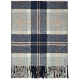 Bannockbane Grey Tartan Lambswool Blanket