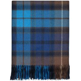 Border Buchanan Blue Tartan Lambswool Blanket