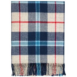 Border Douglas Navy Tartan Lambswool Blanket