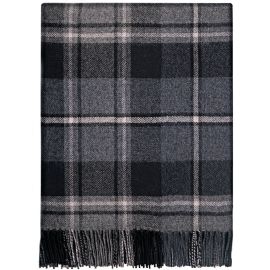 Border MacRae Hunting Grey Tartan Lambswool Blanket