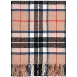 Thomson Camel Tartan Lambswool Blanket