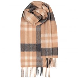 Bowhill Camel Asymmetric Lambswool Scarf 