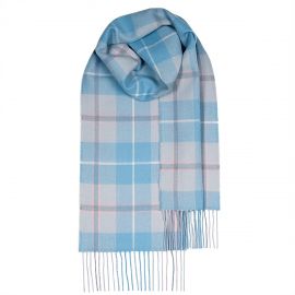 Bowhill Blue Check Lambswool Scarf 