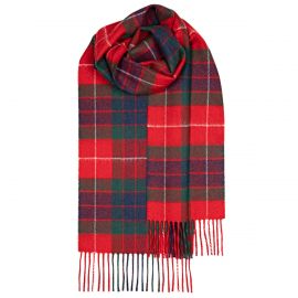 Bowhill Fraser Red Modern Tartan Lambswool Scarf