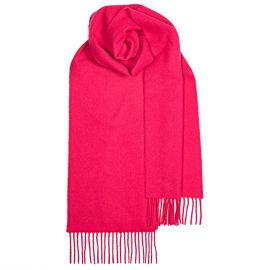 Bright Pink Plain Coloured Lambswool Scarf