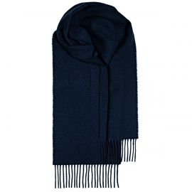 Navy Plain Coloured Lambswool Scarf