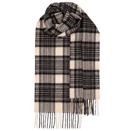 Stewart Dress Grey Tartan Lambswool Scarf