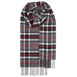 Thompson Grey Tartan Lambswool Scarf