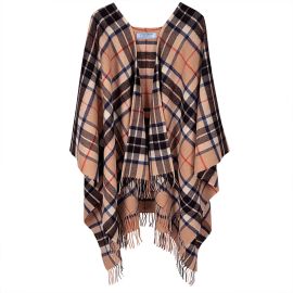 Thomson Camel Modern Tartan Lambswool Serape