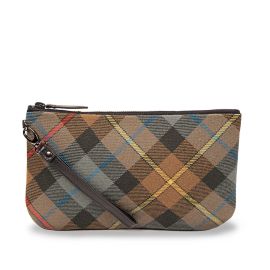 Smith Weathered Tartan & Yellow Suede Clutch Bag