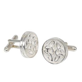 Cufflinks with Celtic Knot Circular Design in Sterling Silver